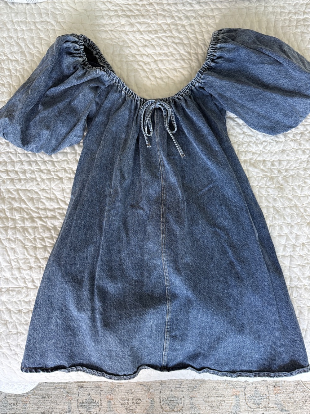 Denim Puff Sleeve Mini Dress Size S | Sofie the Label